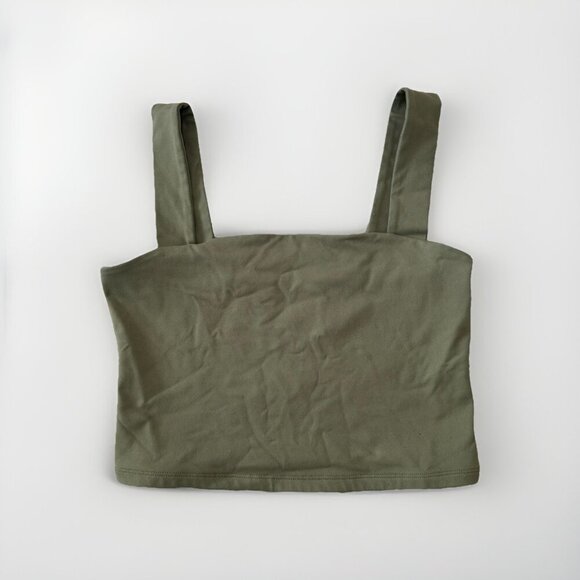 Abercrombie & Fitch Green Fitted Crop Tank Top Size Medium Soft Collection - Picture 1 of 5